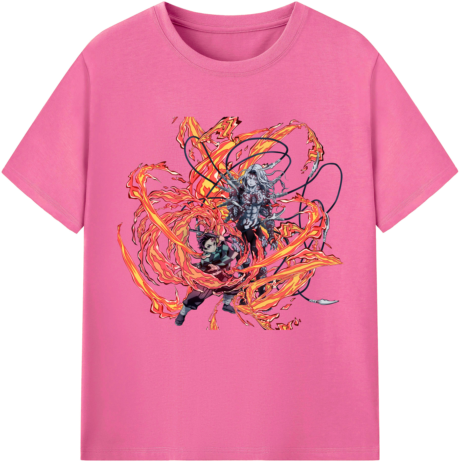 （画像用） 鬼滅の刃 竈門 炭治郎／かまど たんじろう Kamado Tanjirou レディースカジュアルプリントTシャツ（綿100％）